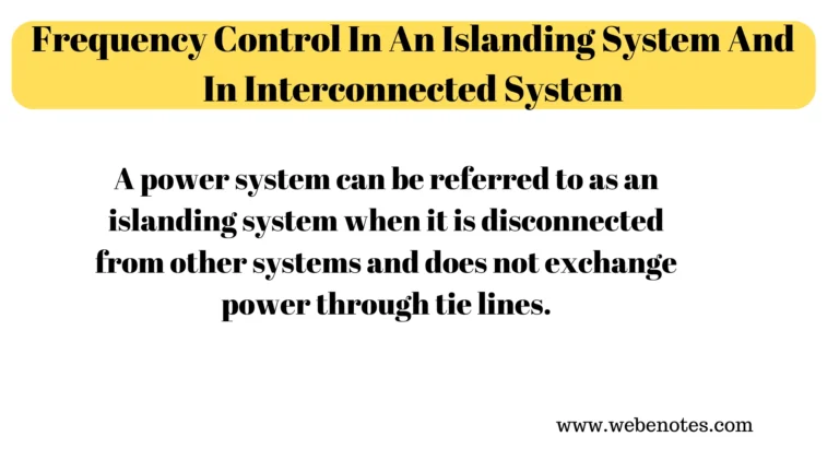 Frequency Control In An Islanding System And In Interconnected System